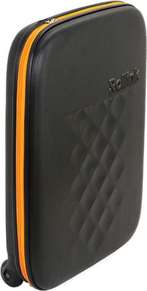 Чемодан складной Rollink Earth 55x40x20 см, 2 колеса, черный/оранжевый-17