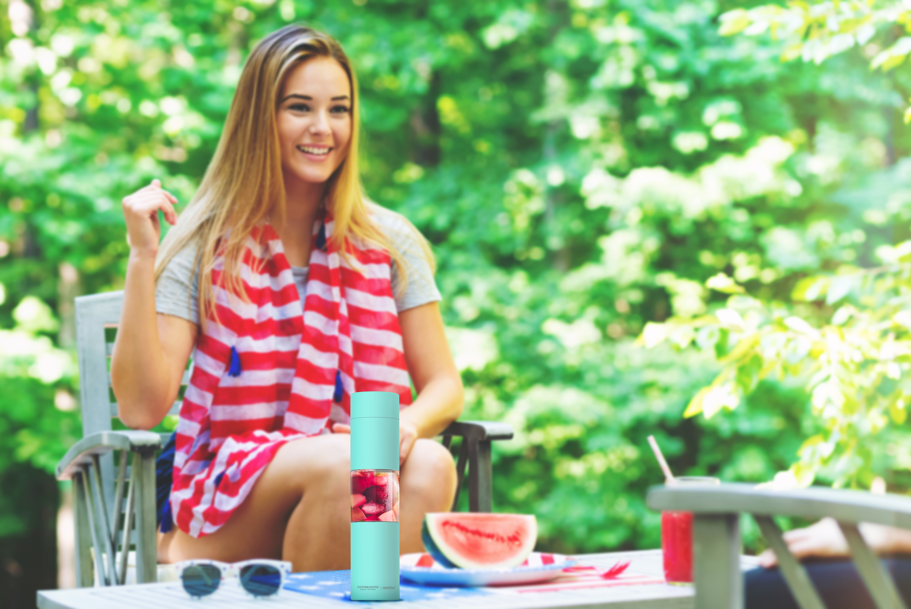 Термобутылка FLAVOUR U SEE, 460 мл, бирюзовая-5