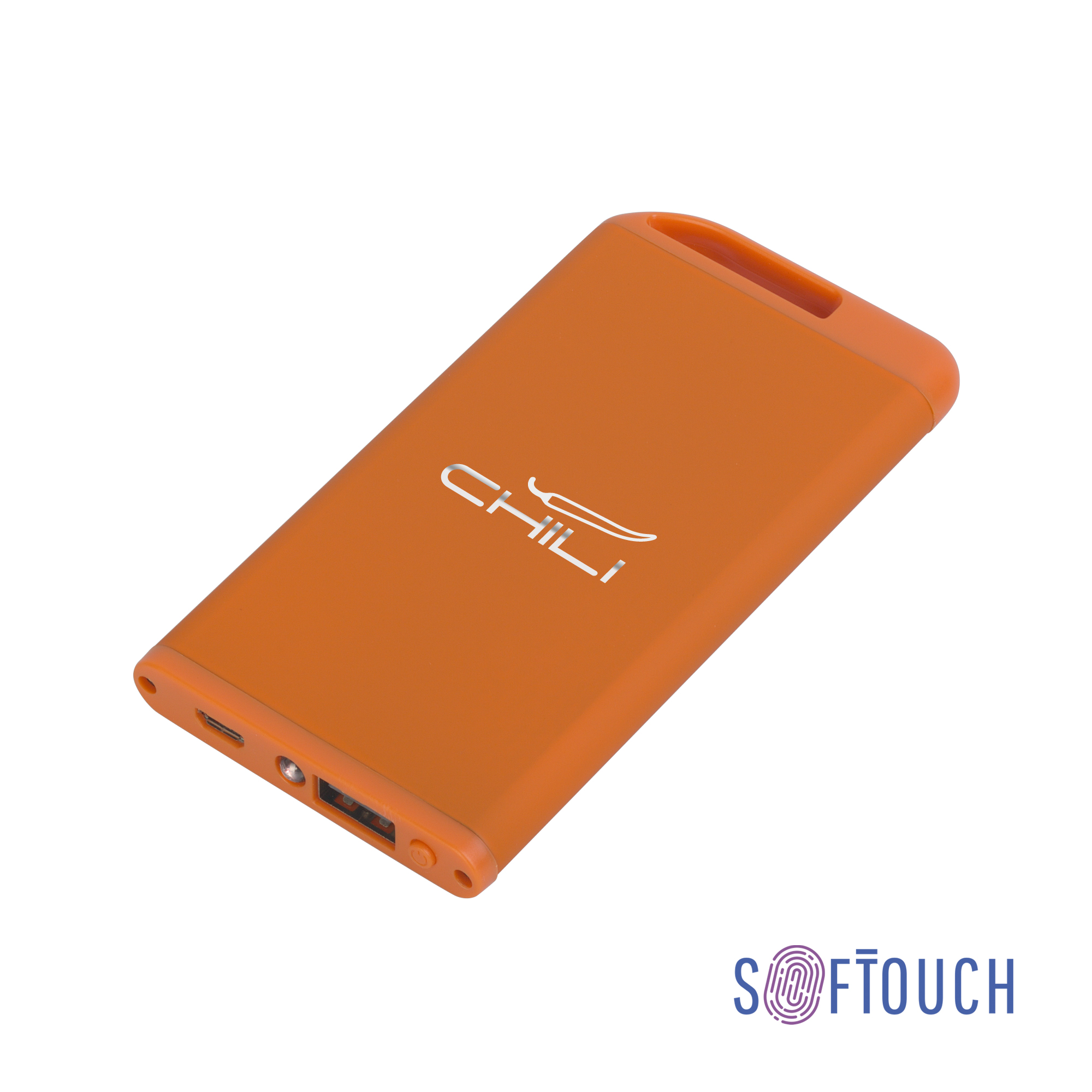 Зарядное устройство "Theta" с фонариком, 4000 mAh, покрытие soft touch-0
