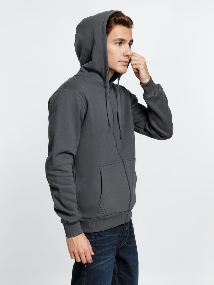 Толстовка на молнии с капюшоном Siverga Heavy 2.0, темно-серая (графит)-7