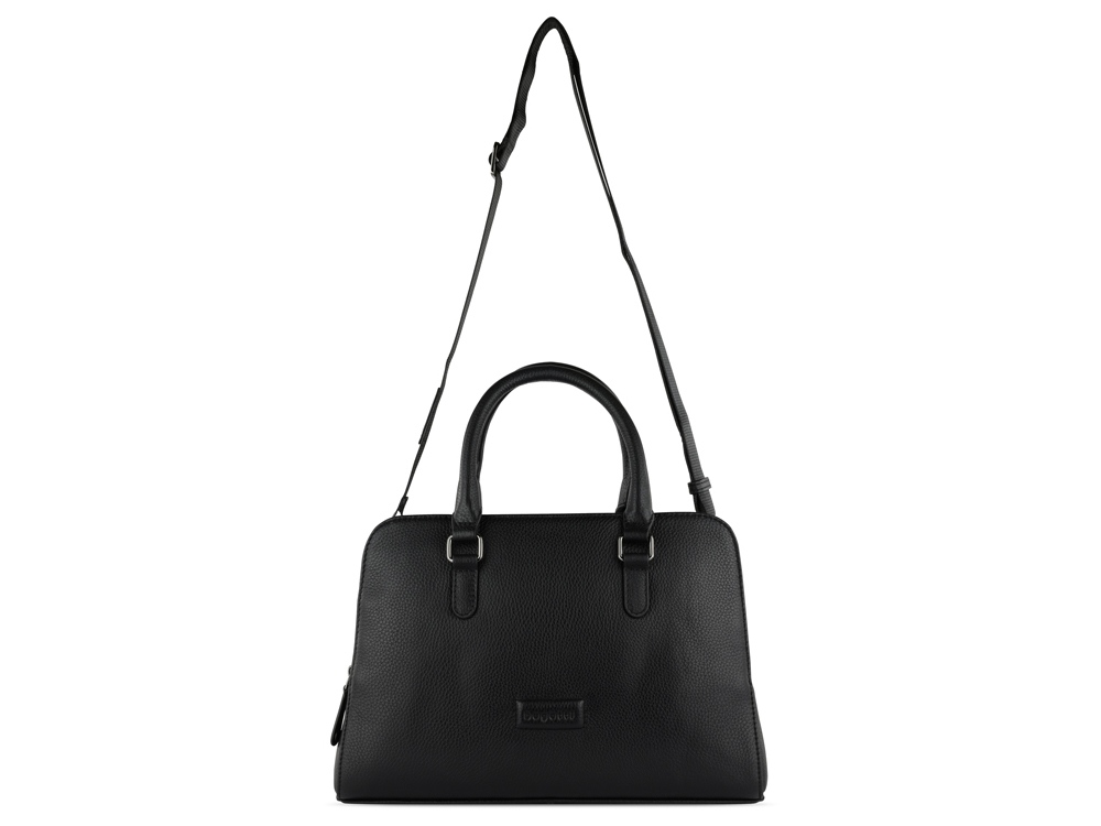 Сумка женская BUGATTI ЭЛЬЗА | ELSA, чёрная, воловья кожа/полиэстер, 32х13х22 см-2