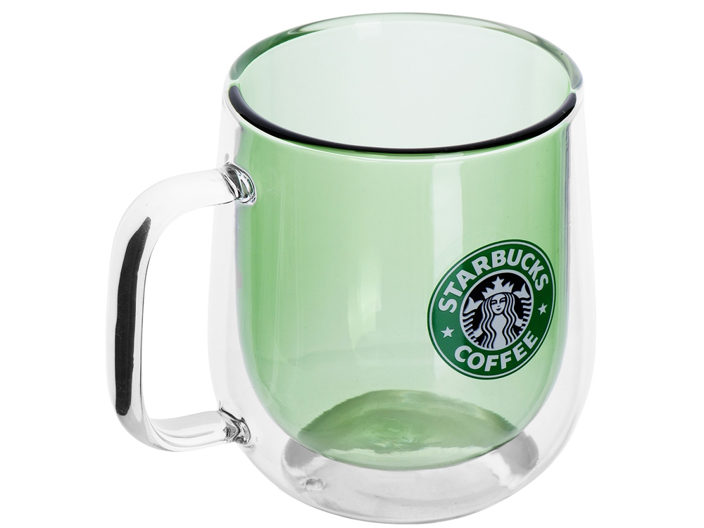 Цветная кружка Ubud с двойными стенками, зеленый (тампопечать)-1