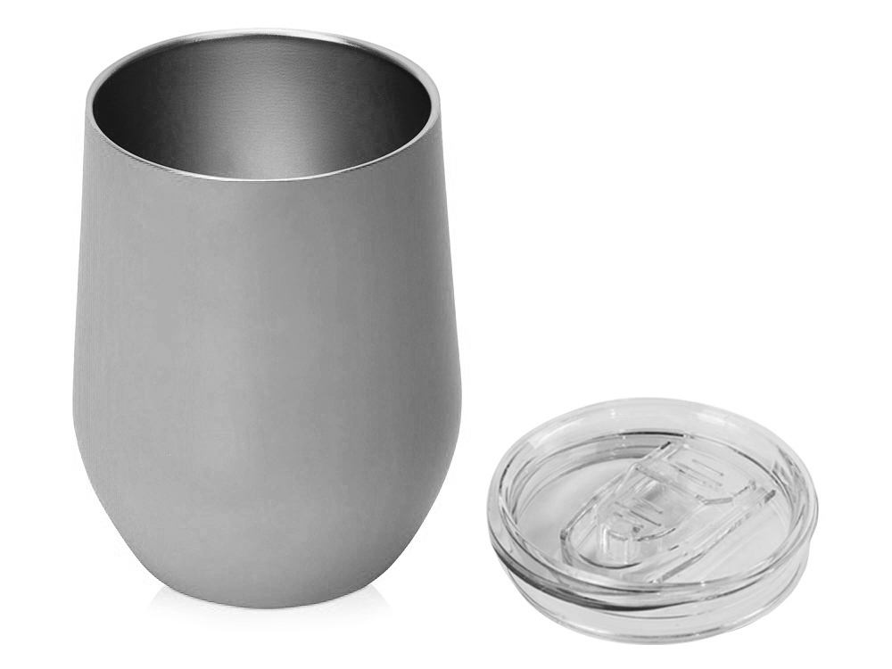 Вакуумная термокружка Sense, непротекаемая крышка, крафтовая упаковка, серый-1