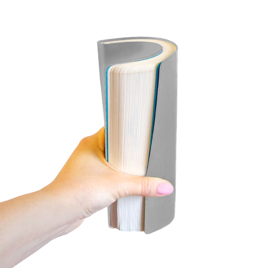 Бизнес-блокнот FUNKY А5, с цветным  форзацем, мягкая обложка,  в линейку, серый, голубой-7