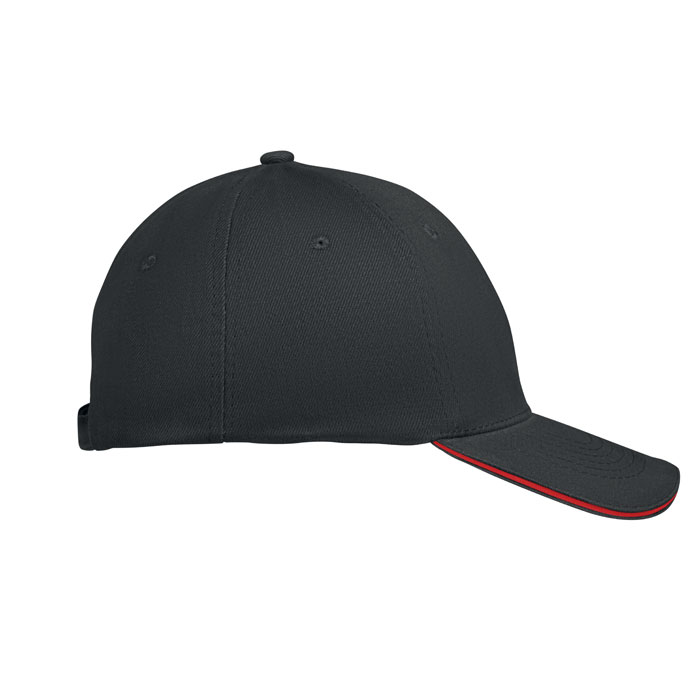 6 panel baseball cap, черный-2