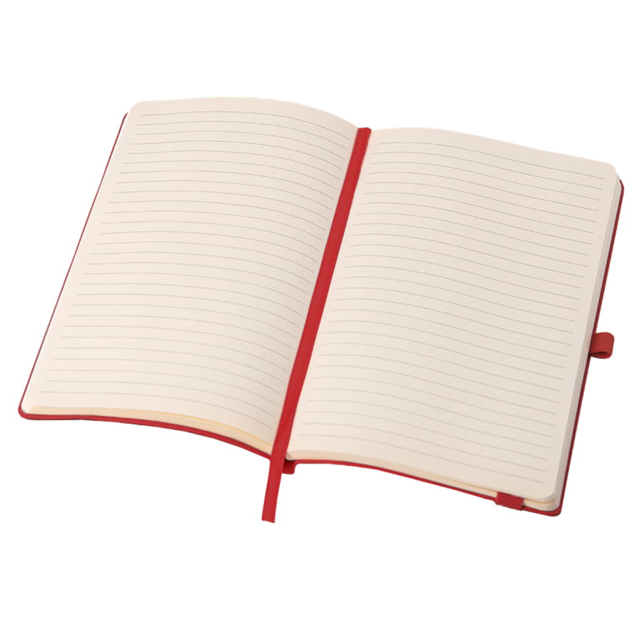 Бизнес-блокнот GRACY на резинке, формат А5, в линейку, ярко-красный-5