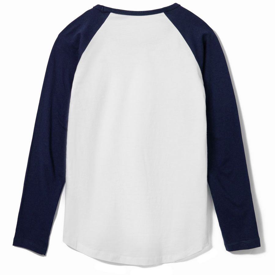 Футболка женская с длинным рукавом Milky Lsl, белая с темно-синим-2