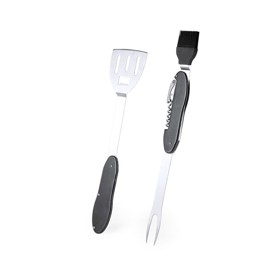 Мультиинструмент для барбекю, пластик, сталь, силикон, 8,8 x 27 x 2,2 cm, черный, черный-3