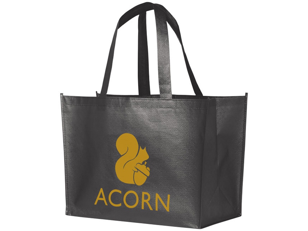 Ламинированная сумка-шоппер Alloy, стальной серый-2