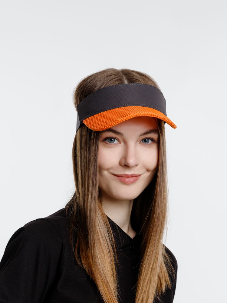 Козырек Grand Slam, темно-серый с оранжевым-2