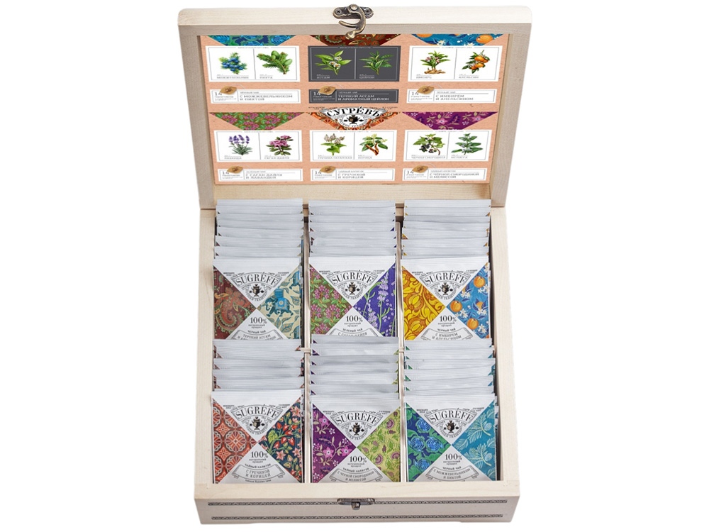 Подарочный набор с пакетированным чаем в деревянной шкатулке без лого-2