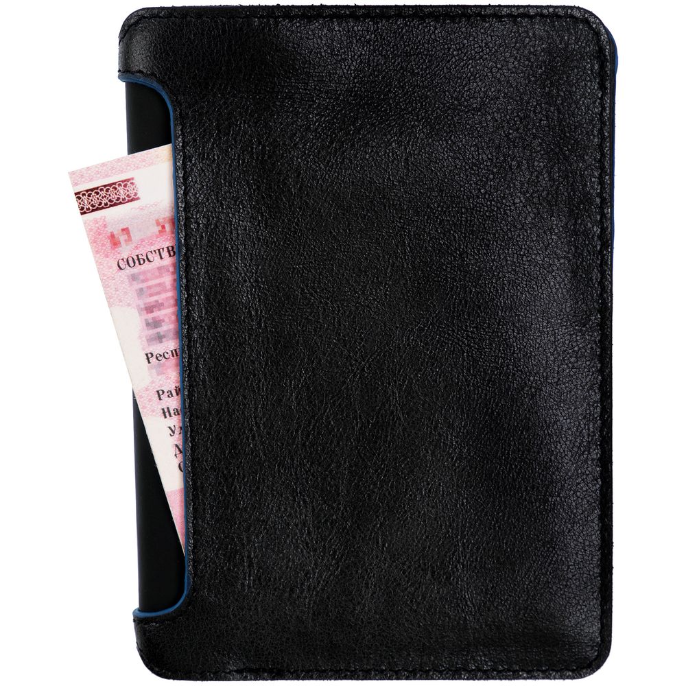 Автобумажник Arrival, черный с синим-4