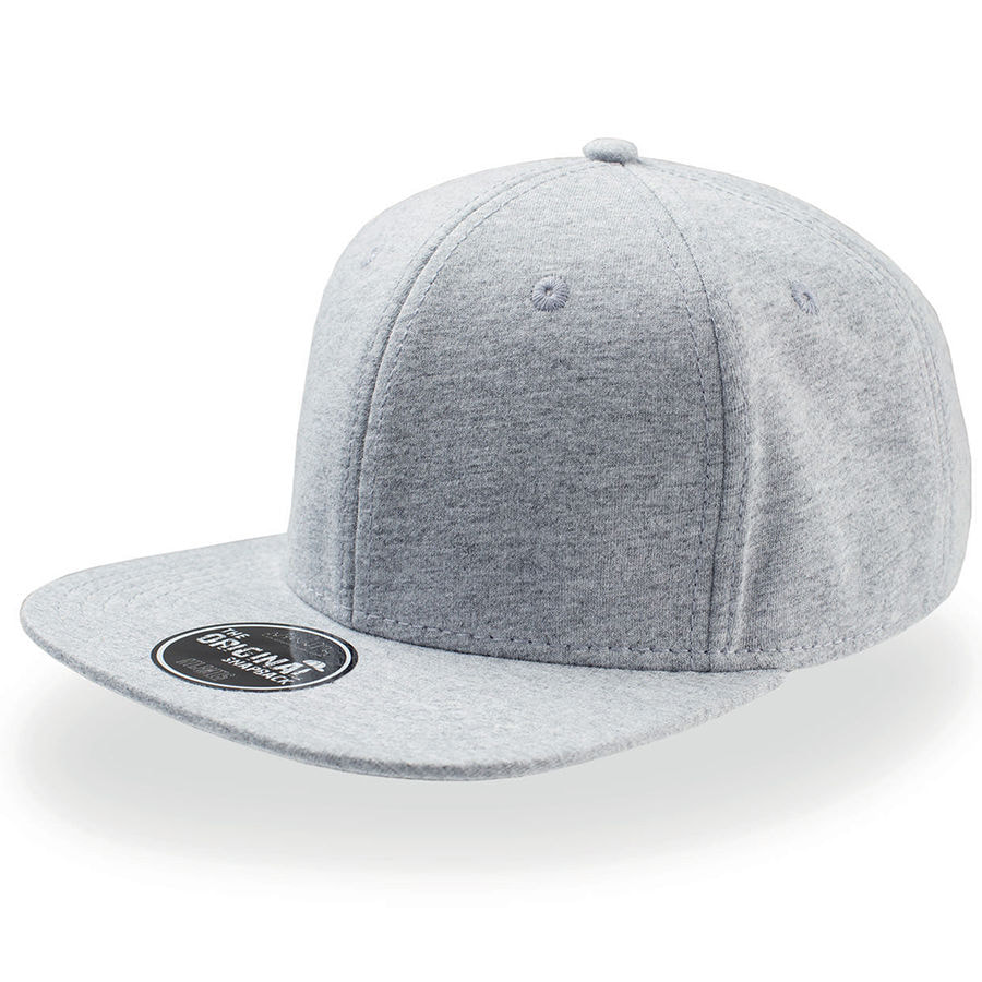 Бейсболка SNAP JERSEY, 6 клиньев, пластиковая застежка, серый меланж-0