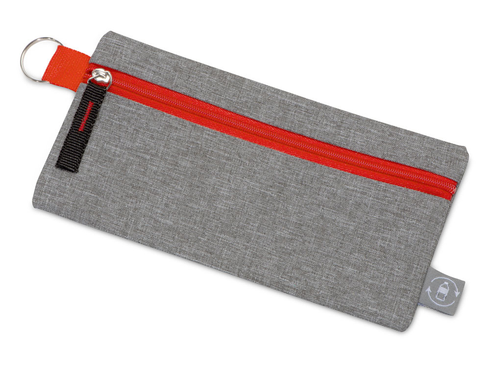 Универсальный пенал из переработанного полиэстера RPET Holder, серый/красный-0