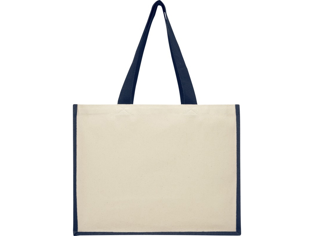 Сумка-тоут Varai для покупок из холщового хлопка и джута (плотность 320 г/м2), темно-синий-1
