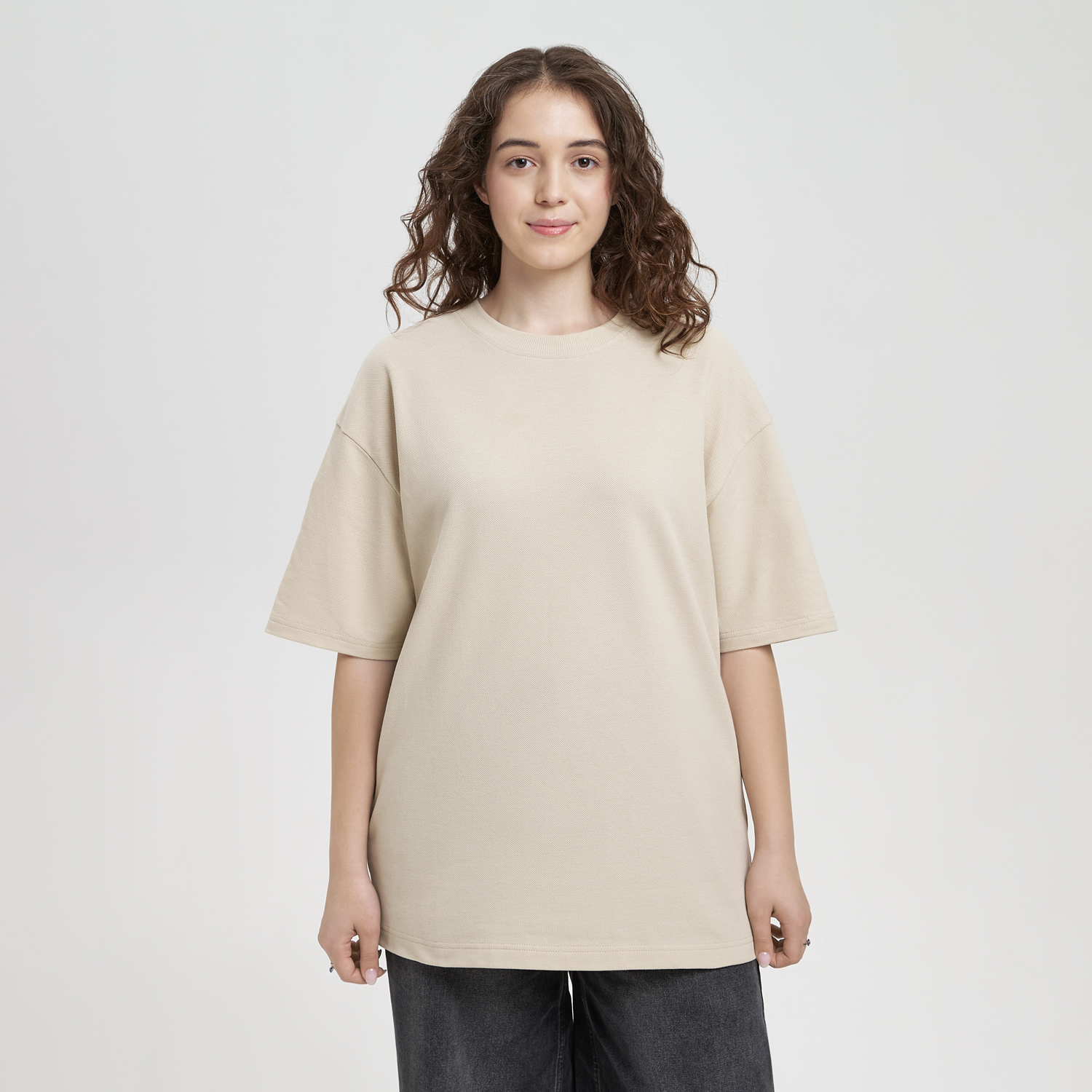 Футболка унисекс премиум AURA, бежевый-2