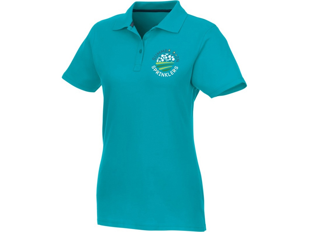 Женское поло Helios с коротким рукавом, аква-5