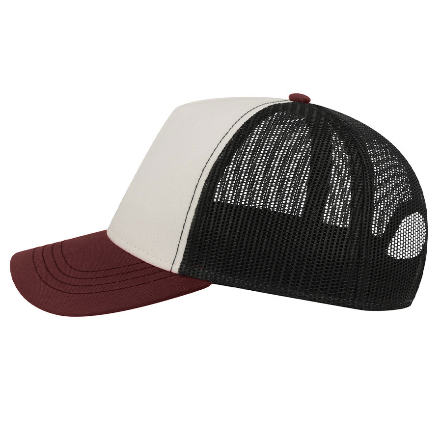 Бейсболка RAPPER CANVAS-S, 5 клиньев, пластиковая застёжка, белый, бордовый, чёрный-2