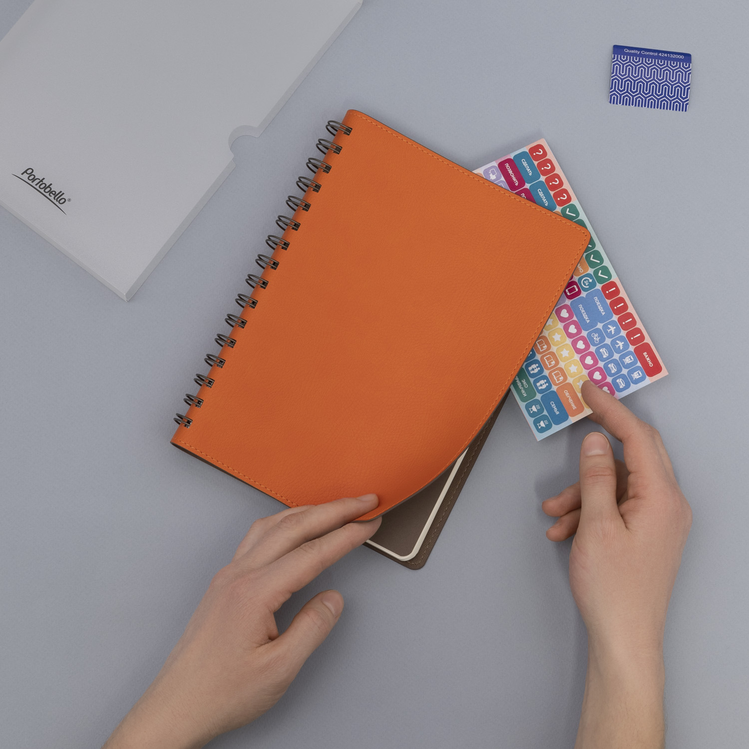 Ежедневник Виста (Vista) недатированный, оранжевый/коричневый-14