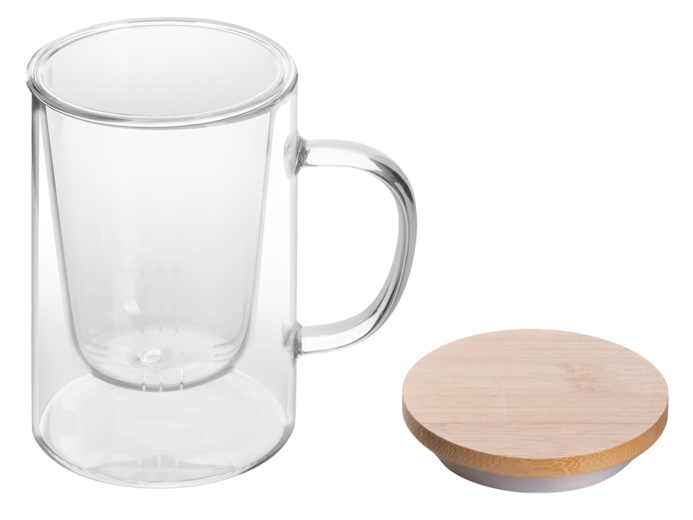 Стеклянная кружка с заварочной емкостью Milfoil-2