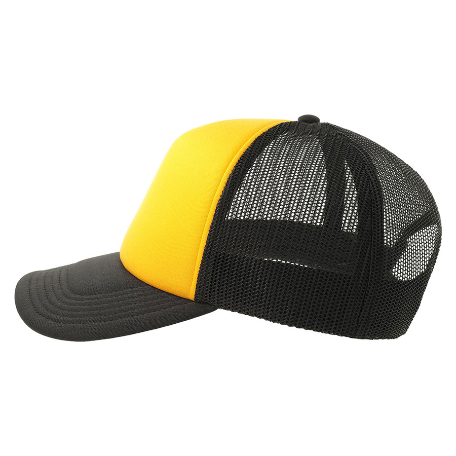 Бейсболка RAPPER-S, 5 клиньев, пластиковая застёжка, желтый, черный-6