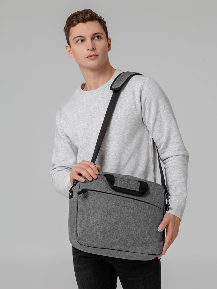 Сумка для ноутбука The First, серая-4