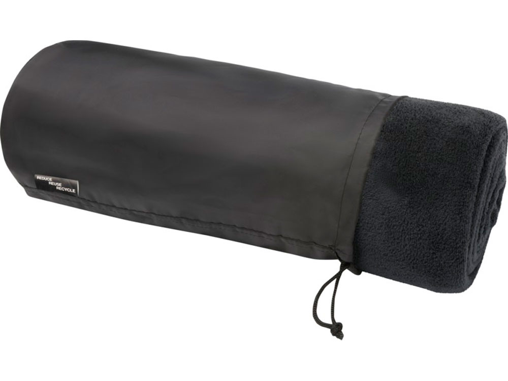 Плед Lily из синтетического трикотажного полотна из вторичного ПЭТ, черный-0