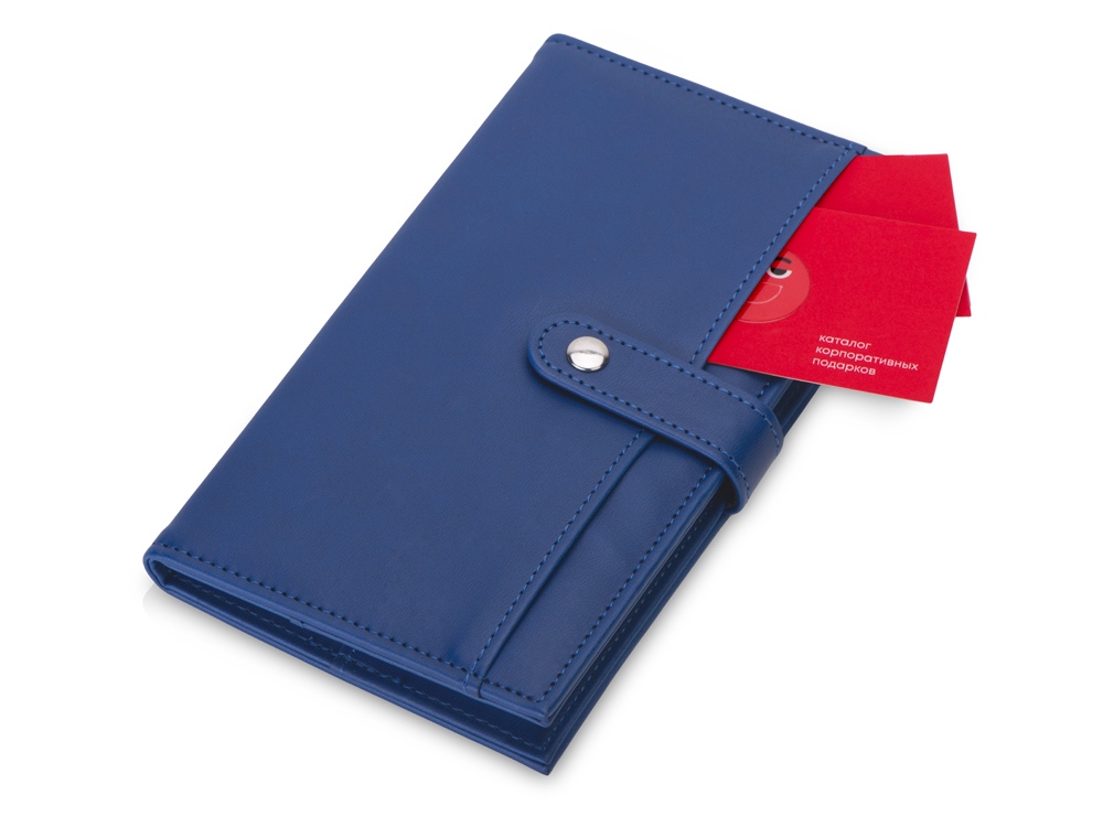 Блокнот-кошелек с сменным блоком А6 Wall Street, 64 листа, синий-0
