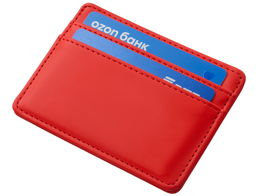 Картхолдер для двух карт и наличных денег с зажимом Crave, красный-3