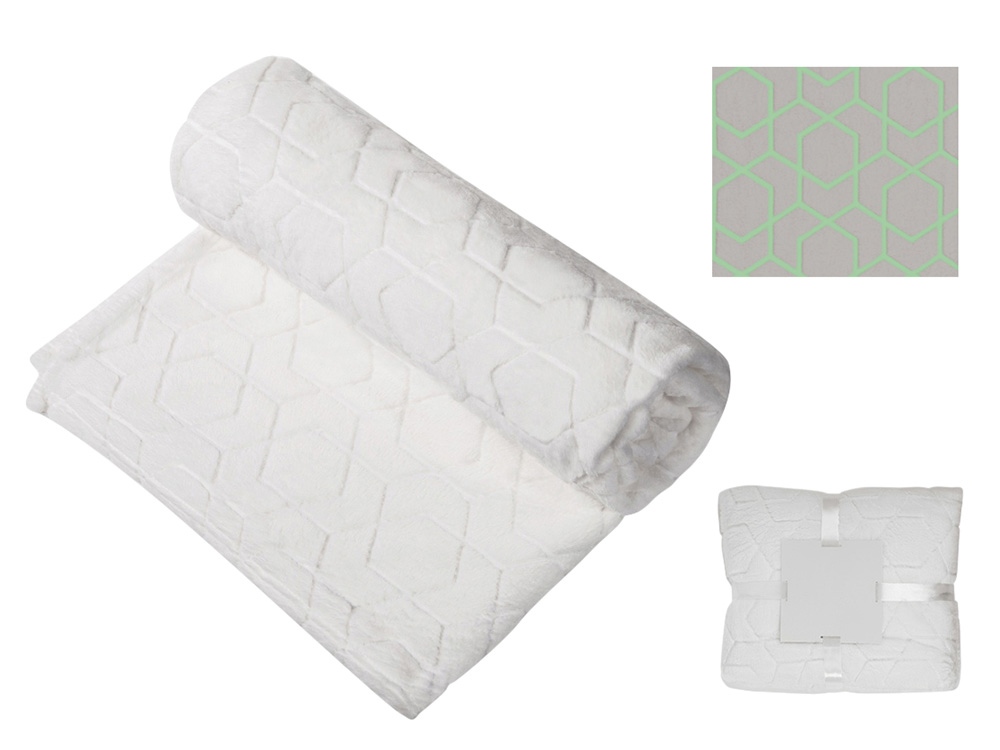 Светящийся в темноте плед Lattice белый-0