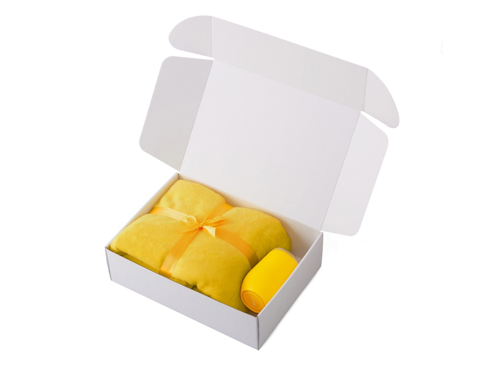 Подарочный набор Dreamy hygge 2.0 с пледом и термокружкой, желтый-2