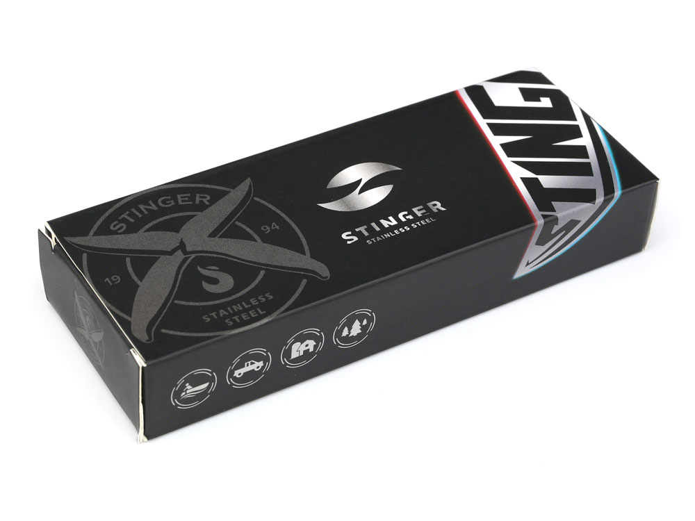 Нож складной Stinger, 71 мм, (чёрный), материал рукояти: сталь/дерево (коричневый)-3