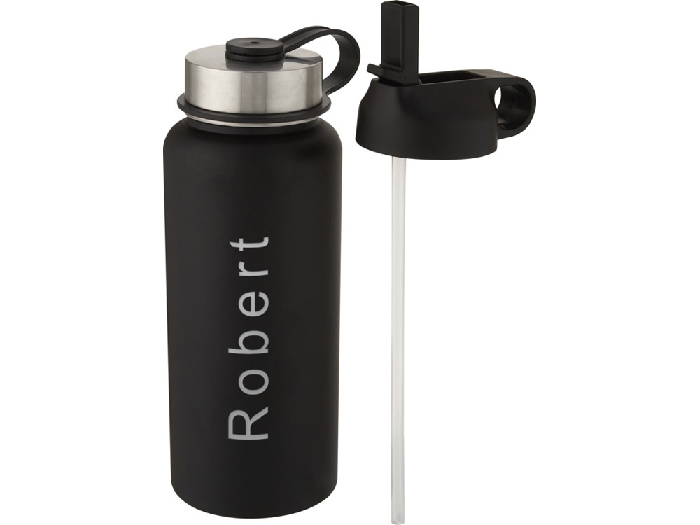 Supra медная спортивная бутылка объемом 1 л с вакуумной изоляцией и 2 крышками, черный-4