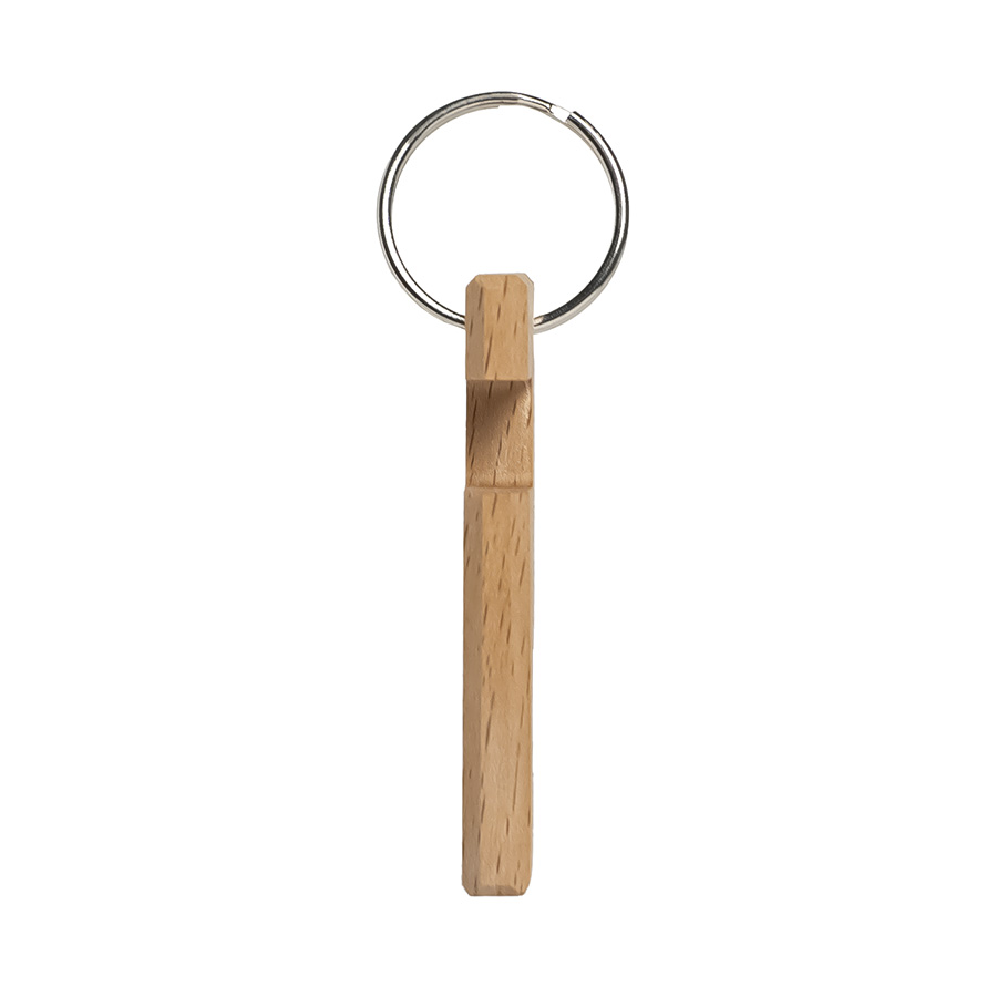 Брелок-подставка для телефона, 6 x 2,5 x 0,7 cм. Пазы 1 и 1,4 см, бук, светло-коричневый-2
