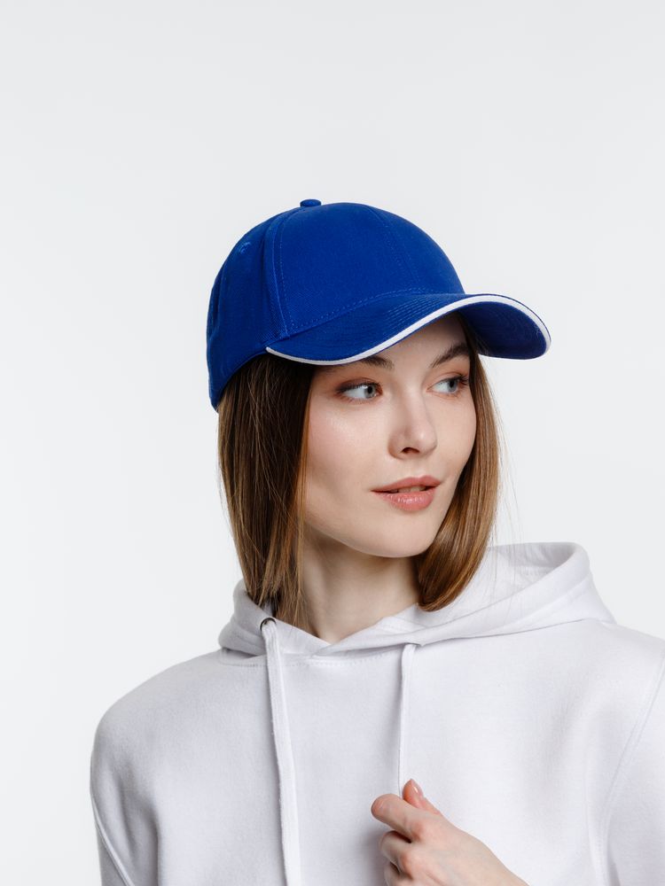 Бейсболка Spiker, ярко-синяя с белым-4