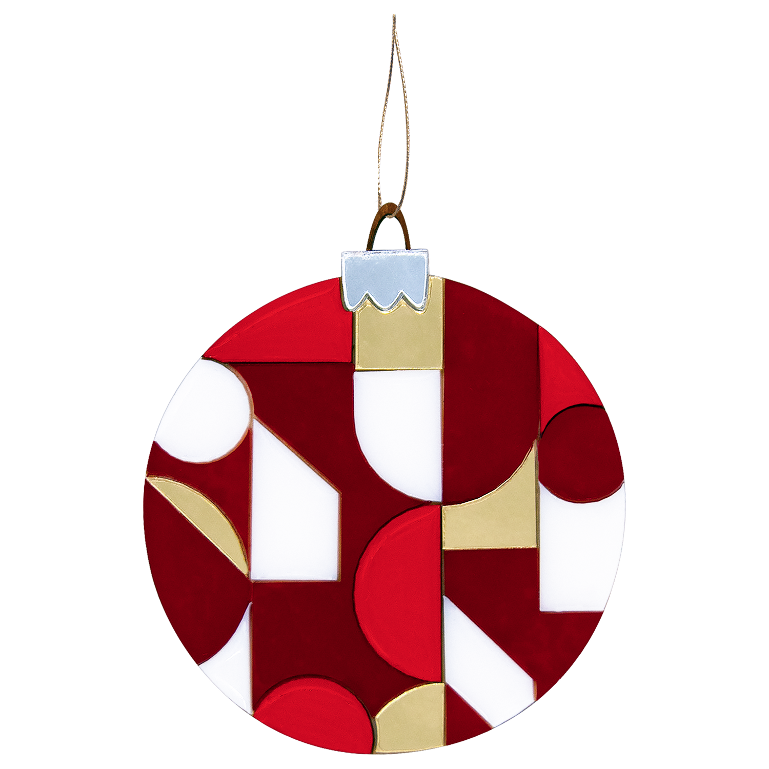 Ёлочное украшение Хундертвассер, коллекция ARTS`ME (красный с белым и с золотом)-0
