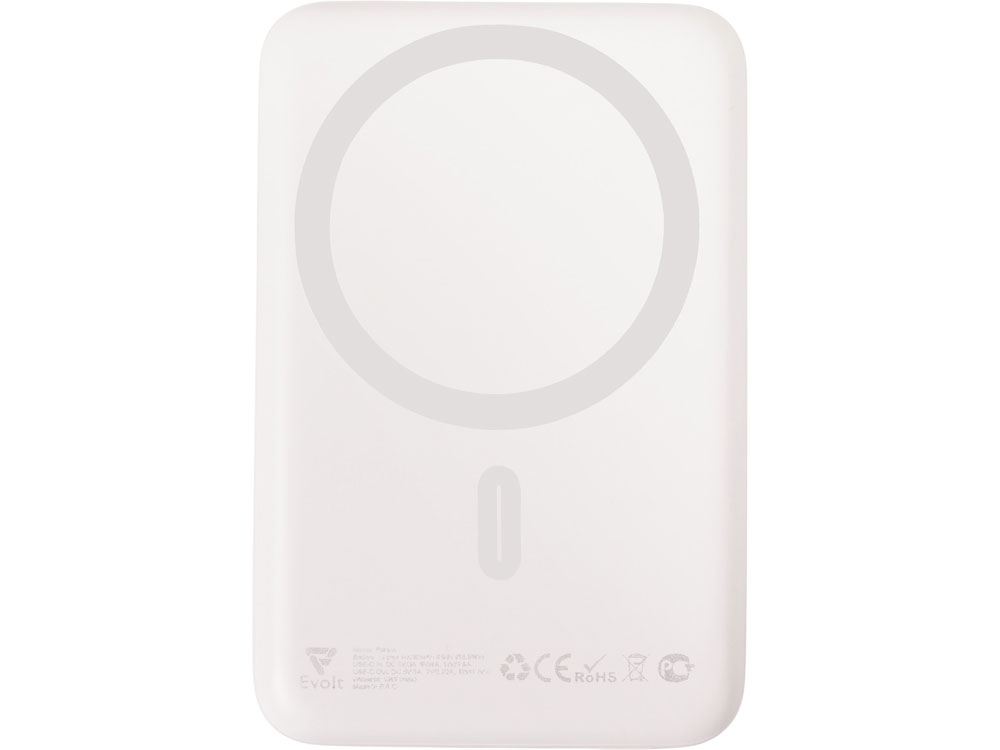 Магнитный внешний беспроводной аккумулятор Polarix, QC/PD, 10000 мАч, слоновая кость-3