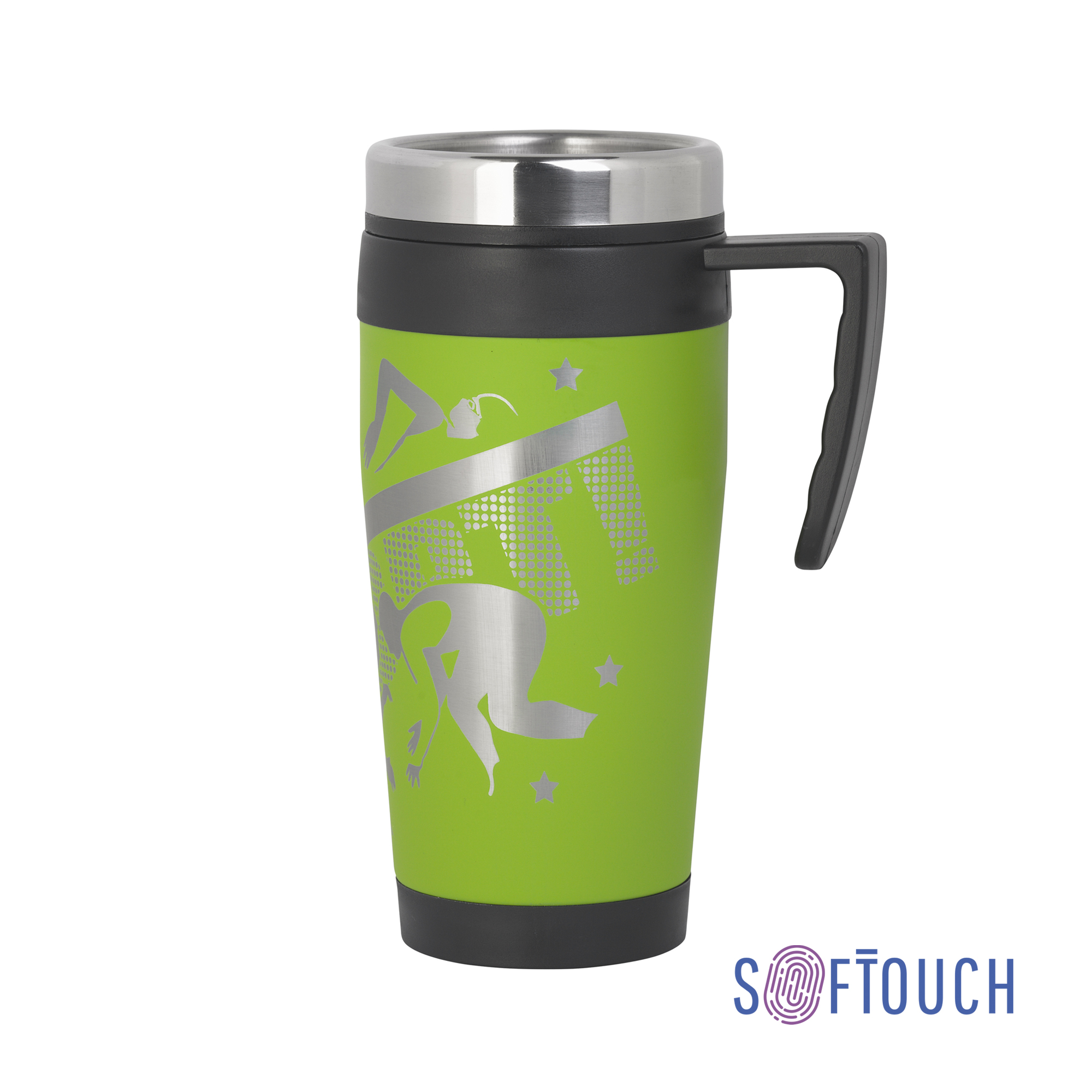 Термокружка "Австралия", зеленое яблоко с гравировкой по окружности "Вперед на спорт"-0