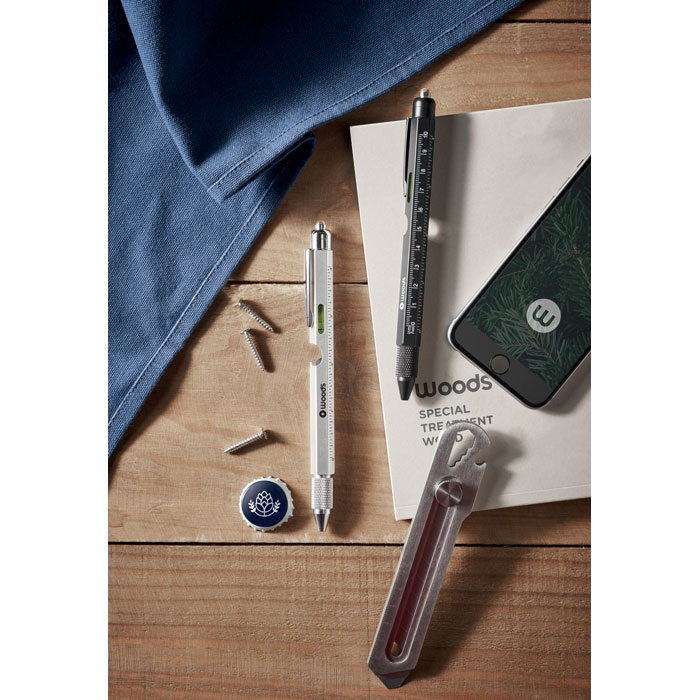 Ручка с линейкой и уровнем, черный-6