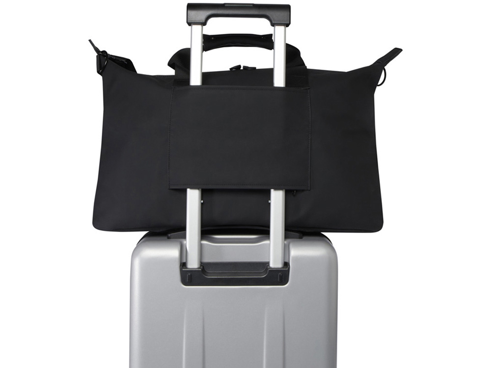 Спортивная сумка для ноутбука с диагональю экрана 15,6 дюйма Turner, изготовленная из переработанных материалов согласно стандарту GRS - сплошной черный-4