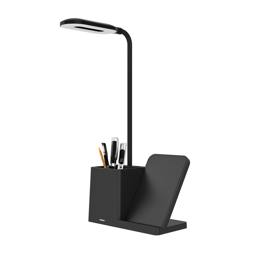 Настольная лампа с беспроводной зарядкой Stark, Черный-1