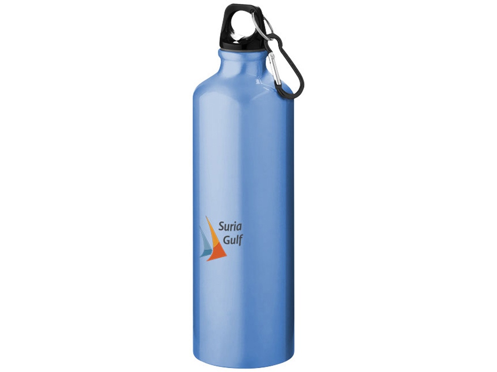 Алюминиевая бутылка для воды Oregon объемом 770 мл с карабином - Светло-синий-3