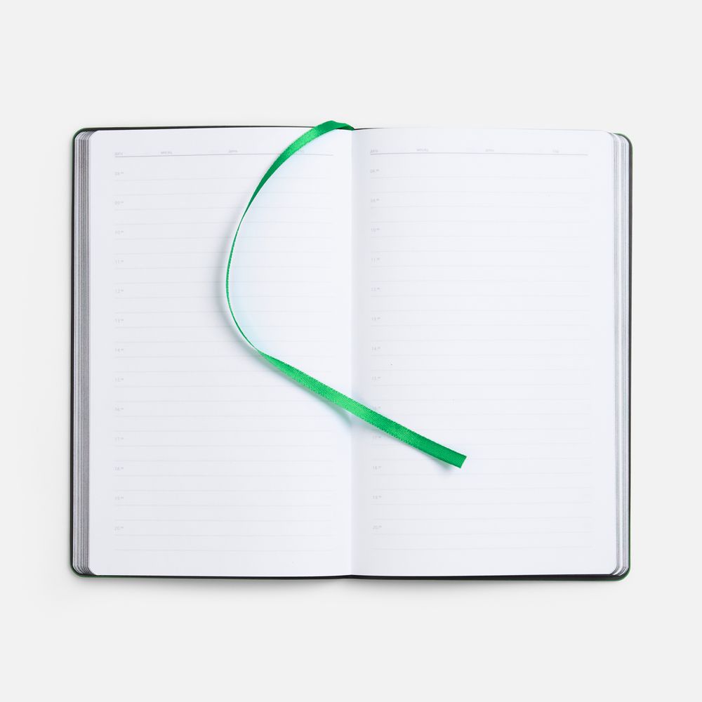 Ежедневник Trait, недатированный, черный с зеленым-3