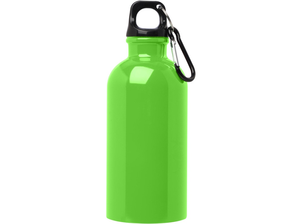 Одностенная бутылка для воды с карабином Oregon, изготовленная из нержавеющей стали, сертифицированной по стандарту RCS, объемом 400 мл - Зеленое яблоко-1