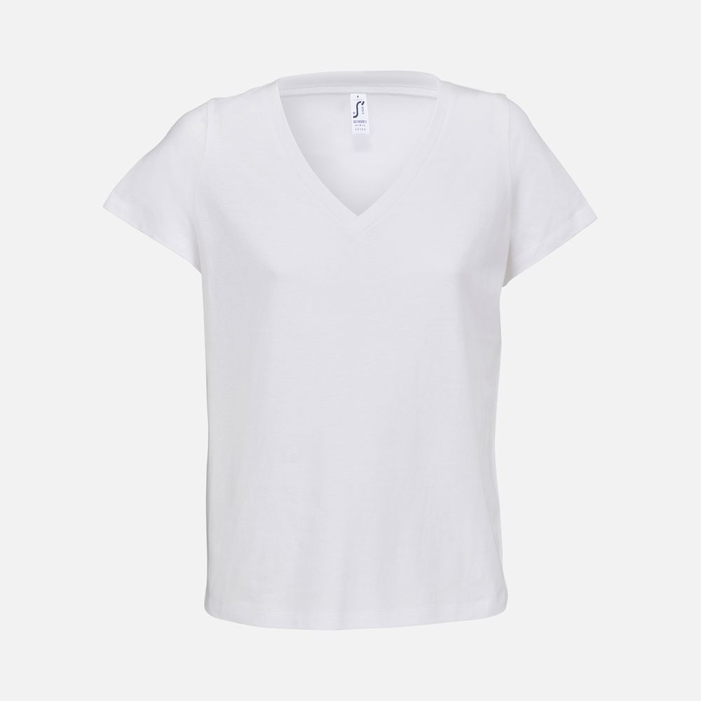 Футболка женская Regent Women с V-образным вырезом, белая-0