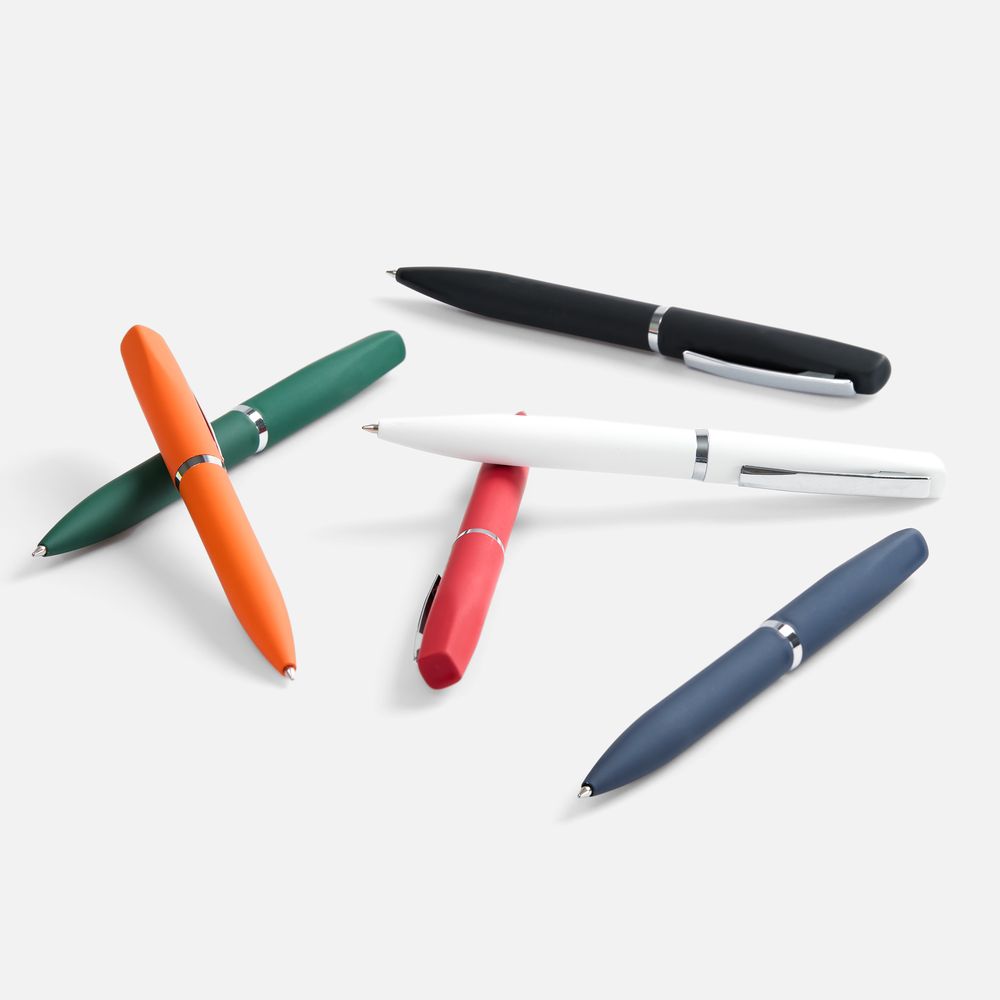 Ручка шариковая Bolt Soft Touch, белая-5