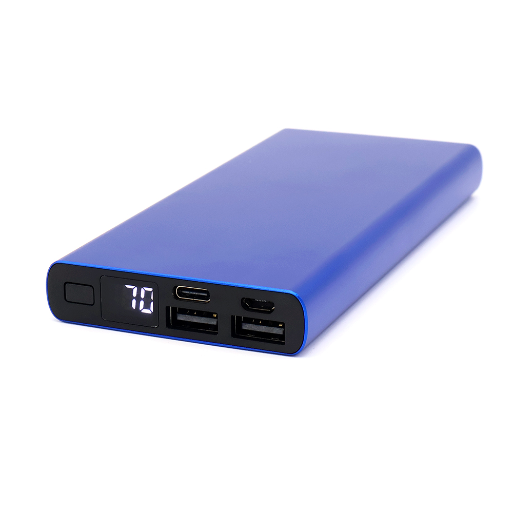 Внешний аккумулятор Höginn в металлическом корпусе, Синий.-1