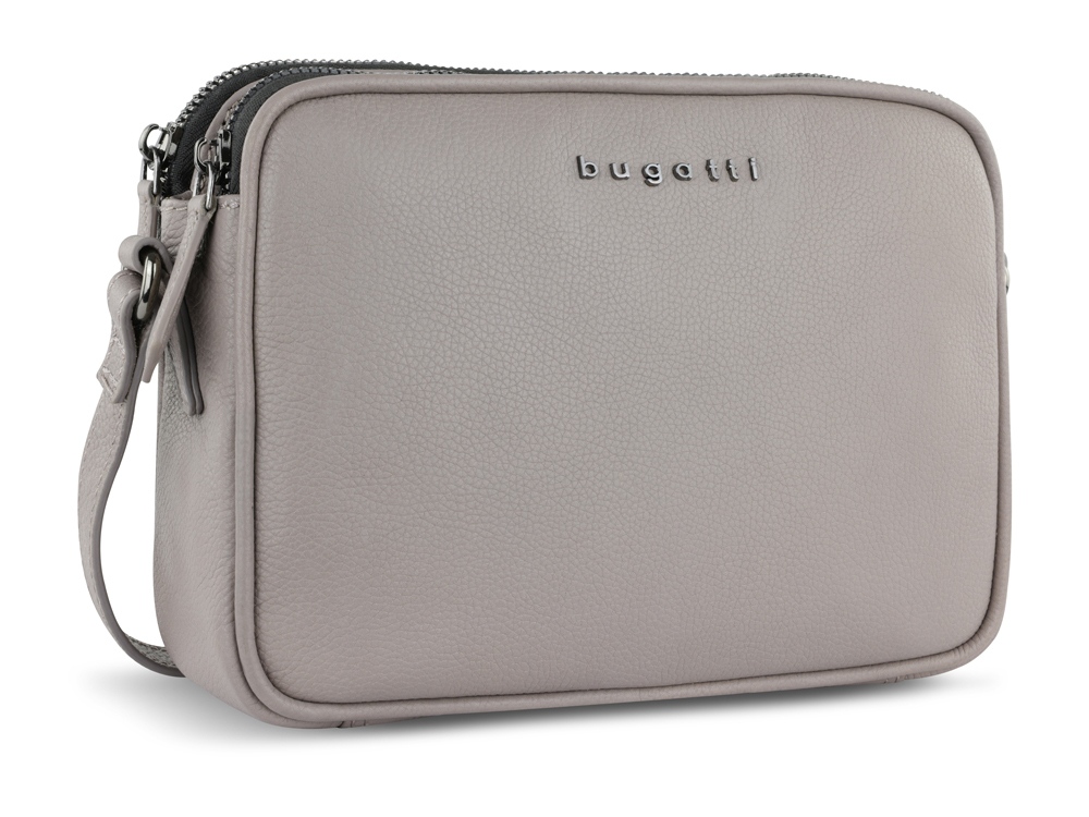 Сумка кросс-боди женская BUGATTI Bella, бежевая, воловья кожа/полиэстер, 22х6х15,5 см-0