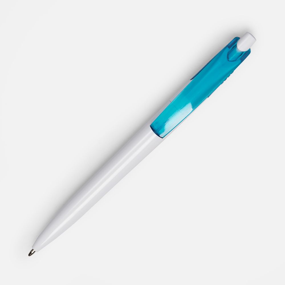 Ручка шариковая Bento, белая с голубым-1