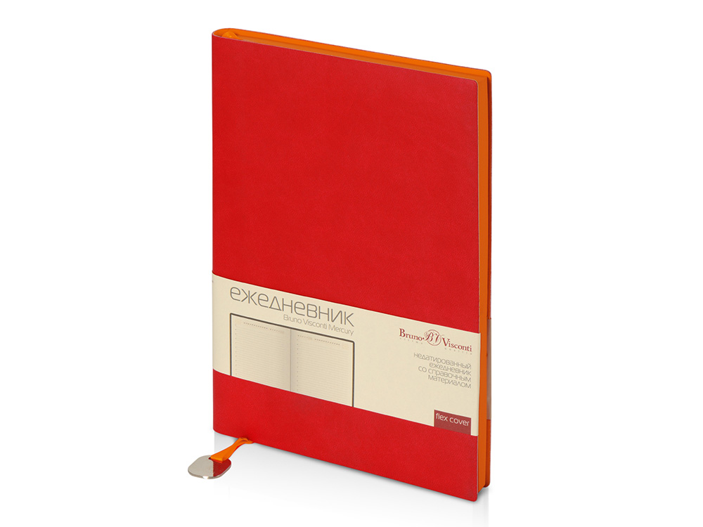 Ежедневник А5 недатированный Mercury, красный-0
